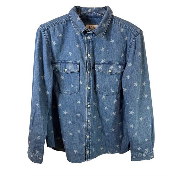 Zoe Karssen Star Denim Shirt Women’s L - Rare USA Patriotic Festival Top - Picture 2 of 6